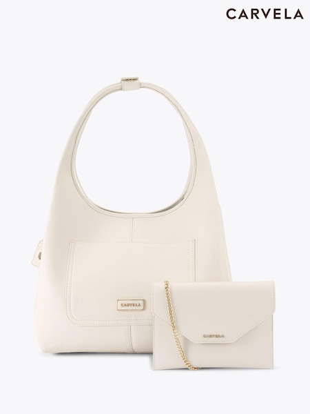Creme - Carvela Milano Shoulder Bag with Clutch (F98230) | 217 €