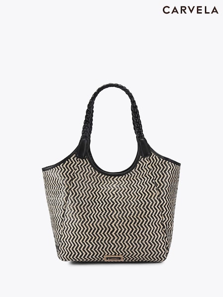 Carvela Capri Weave Black Tote Bag (F98249) | €164