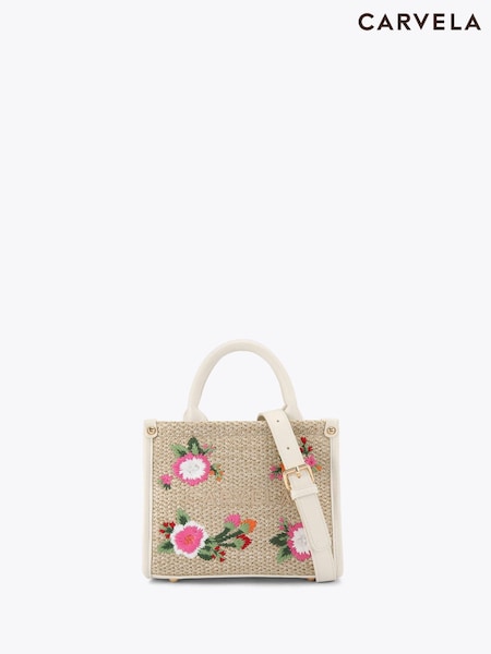 Carvela Pink Raffia Sorrento Micro Tote Bag (F98252) | €167