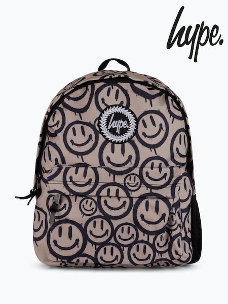 Hype. Unisex Drip Smiley Brown Backpack (F98563) | ‏15 د.ك.‏