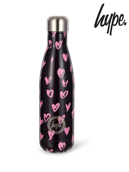 Hype. Unisex Scribble Hearts Thermal Black Water Bottle (F98604) | € 24