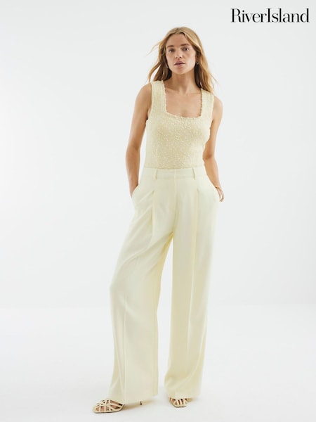 River Island Yellow Wide Leg Trousers (F98614) | €61