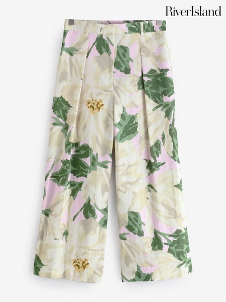 River Island Petite Floral Wide Leg Trousers (F98636) | €72