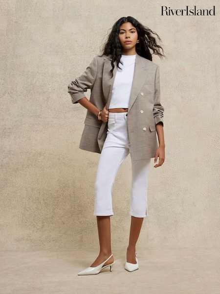 River Island White Skinny Capri Jeans (F98640) | €60