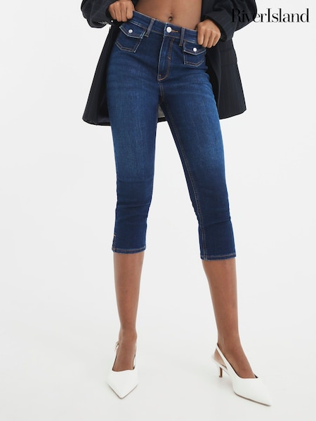 River Island Blue Skinny Capri Jeans (F98660) | €60