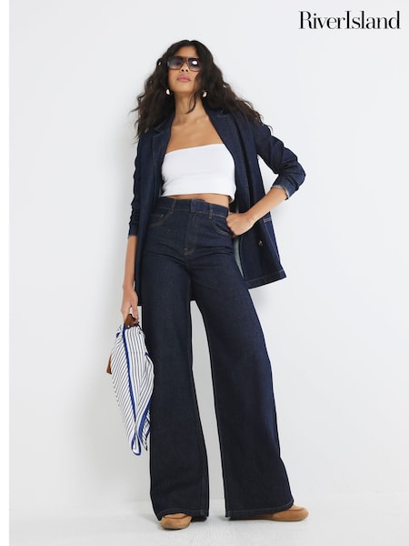 River Island High Rise Wide Leg 100% Cotton Jeans (F98683) | 83 €