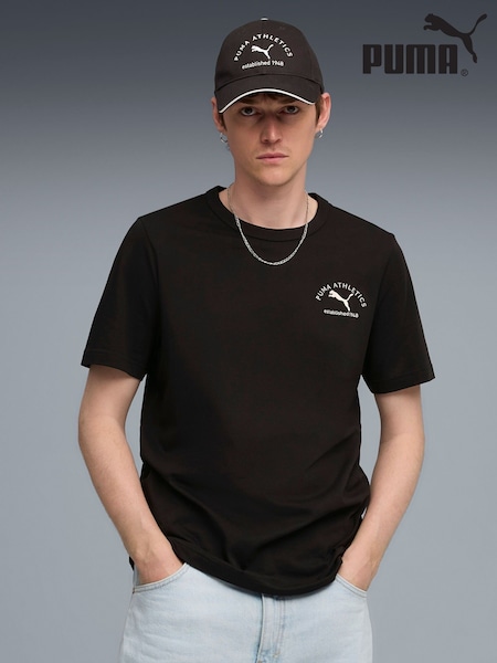 Puma Black Mens Classic Bakcprint Graphic T-Shirt (F98785) | €28