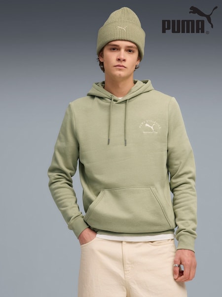 Puma Khaki Green Mens Classic Backprint Graphic Hoodie (F98788) | €67