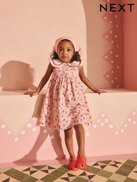 Pink Cherry Print Cath Kidston Collar Dress (3mths-8yrs) (F98804) | AED76 - AED107