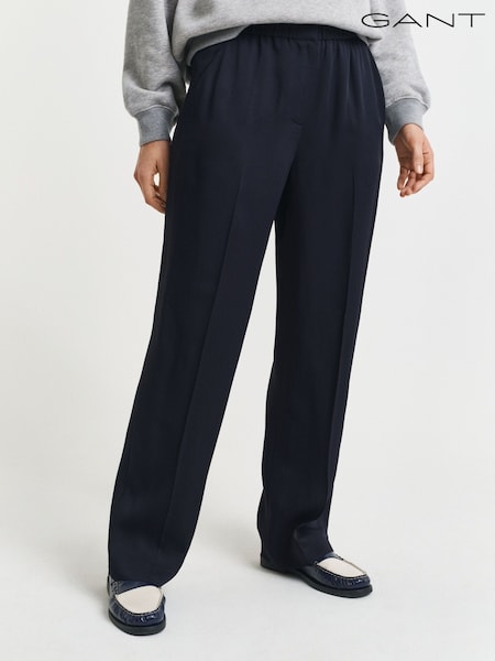 GANT Blue Straight Leg Fluid Pants (F98845) | € 218