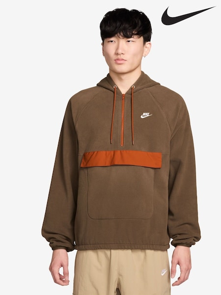 Nike Mosswood Brown Club Winterised Polar Brushed Fleece Top (F98901) | €93