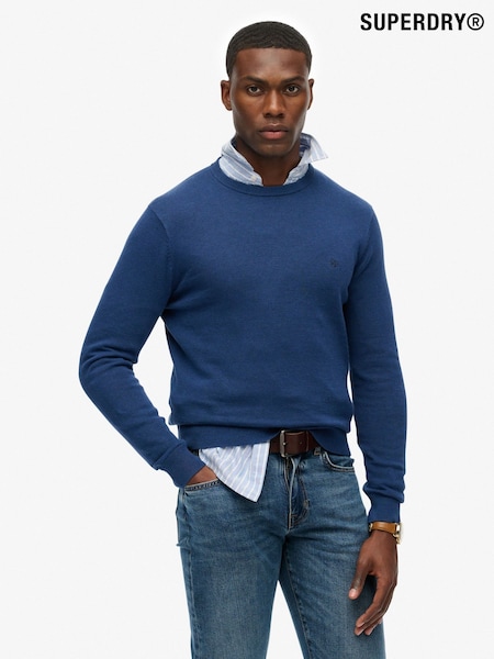 Céu azul - Superdry Essentials Cotton Jumper (F98944) | R$ 445
