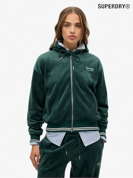 Superdry Green Country Club Velour Zip Hoodie (F98977) | 3,605 UAH