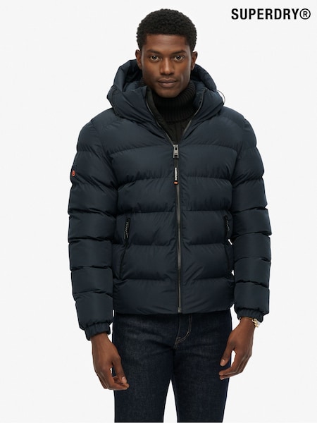 Superdry Blue Hooded Sports Puffer Jacket (F99015) | €144