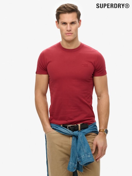 Superdry Red Essential Logo Emb T-Shirt (F99023) | R$ 195