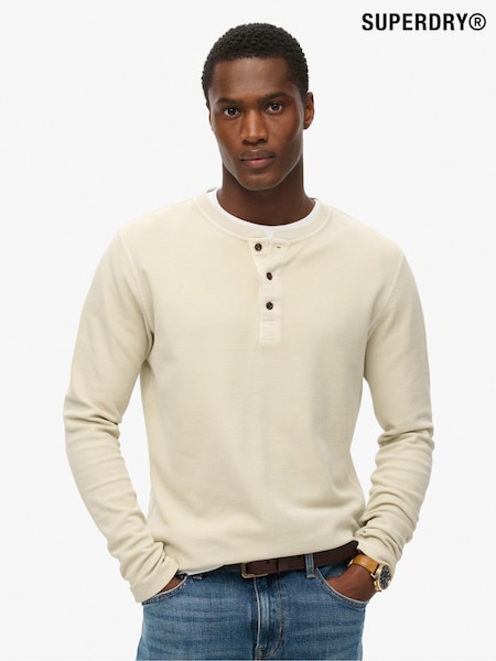 Superdry Natural Waffle Long Sleeve Henley Top (F99028) | €37