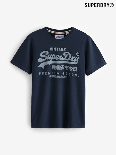 Albastru - Superdry VL Classic T-Shirt (F99034) | 201 LEI