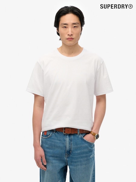 Superdry White Essentials Relaxed 100% Cotton T-Shirt (F99048) | €35