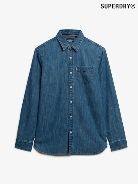 Superdry Blue Essentials Long Sleeve Denim Shirt (F99058) | €58