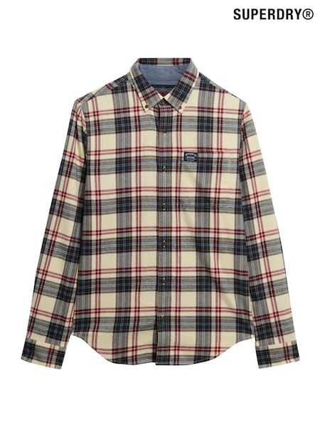 Branco - Superdry Cotton Lumberjack Shirt (F99059) | R$ 495