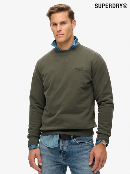 Superdry Green Essential Logo Crew Sweatshirt (F99063) | €58