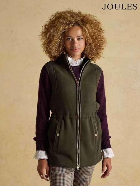 Joules Heritage Green Longline Fleece Gilet (F99120) | €83.95