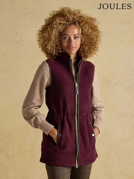 Joules Heritage Red Longline Fleece Gilet (F99126) | €83.95