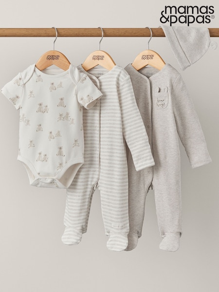 Mamas & Papas Bear Hug Sleepsuit Brown Set (F99144) | €32