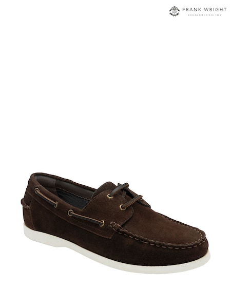 Frank Wright Brown Suede Mens Leather Slip-On Boat Shoes (F99173) | R$ 640