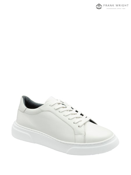 Білий - Frank Wright Mens Suede Lace-Up Trainers (F99174) | 4 506 грн