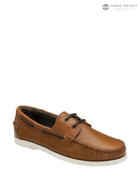 Frank Wright Brown Mens Leather Slip-On Boat Shoes (F99179) | R$ 640