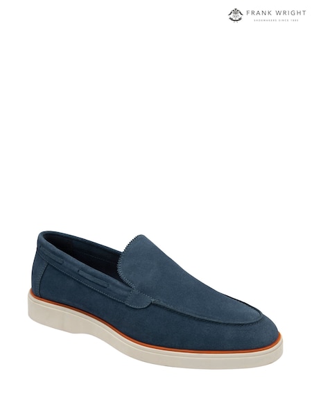 Frank Wright Blue Mens Suede Slip-On Loafers (F99180) | €92