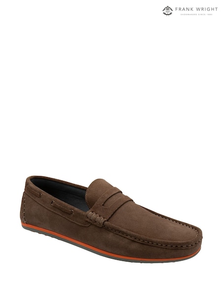 Frank Wright Brown Mens Suede Slip-On Loafers (F99187) | €85