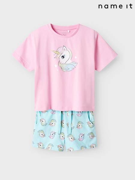 Name It Blue Unicorn Shorts Sleeve T-Shirt & Shorts Set (F99253) | ₪80