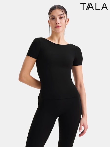 TALA Black DayFlex Twist Back Full Length T-Shirt (F99457) | ₪241