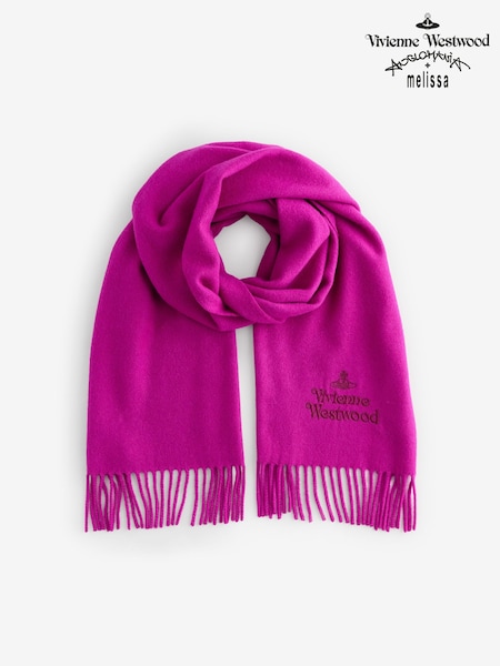 Vivienne Westwood Pink Embroidered Wool Scarf (F99458) | €133