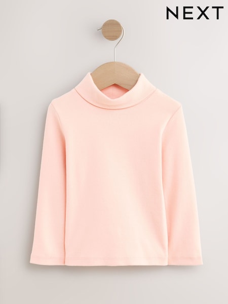 Pale Pink Long Sleeve Roll Neck Top (3mths-7yrs) (F99465) | €7 - €9