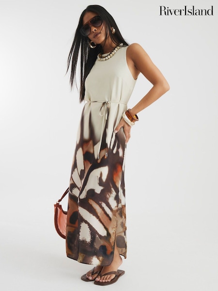 River Island Petite Printed Bias Slip Midi Dress (F99472) | €64