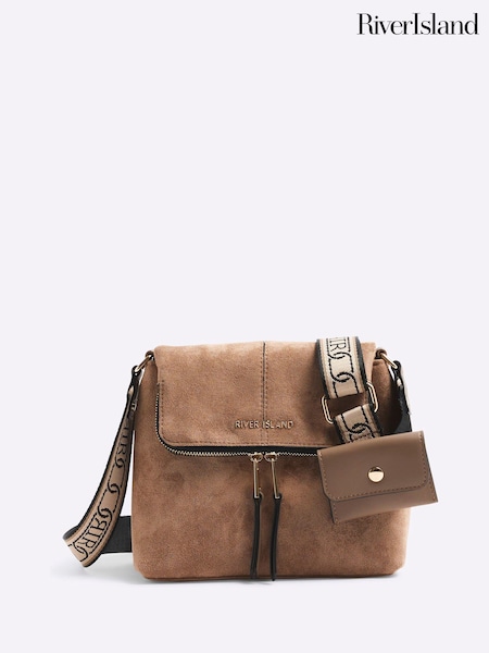 Бежевый - River Island Suedette Zippy Messenger Bag (F99477) | €50