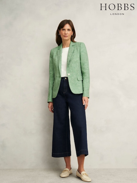 Hobbs Green Blake Linen Jacket (F99478) | ₪950