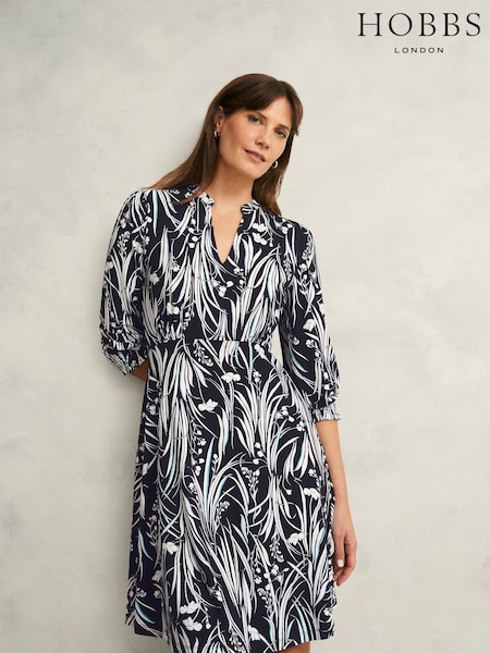 Hobbs Blue Mollie Jersey Dress (F99484) | R$ 880