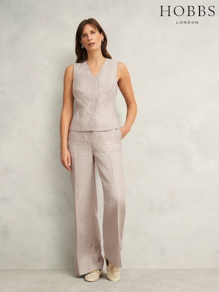 Hobbs Brown Alessia Waistcoat (F99493) | ₪649