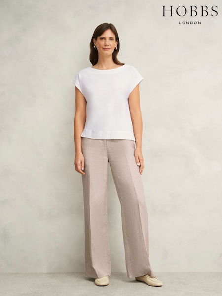 Hobbs White Alycia Slub tshirts (F99519) | ₪196