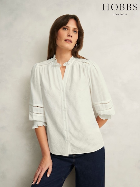 Hobbs Cream Amira Blouse (F99520) | ₪448