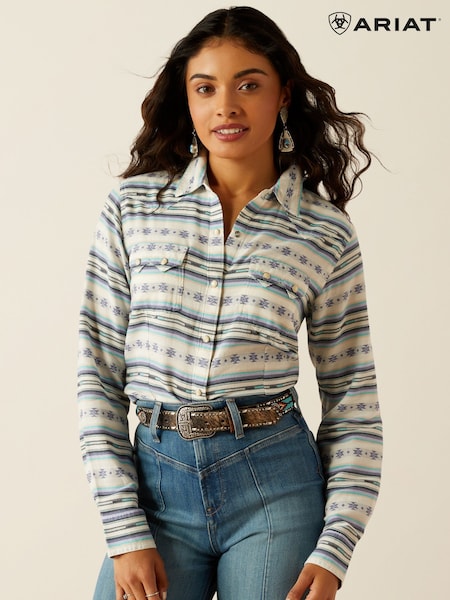 Ariat Cream Seaside Western Serape Print 100% Cotton Snap Closure Shirt (F99605) | 86 €