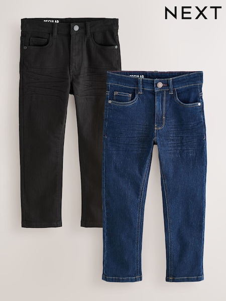 Black Denim Regular Fit Stretch Jeans 2 Pack (3-17yrs) (F99708) | €36 - €51