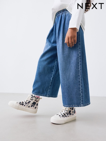 Dark Blue Pull On Wide Leg Jeans (6-16yrs) (F99755) | 79 QAR - 104 QAR