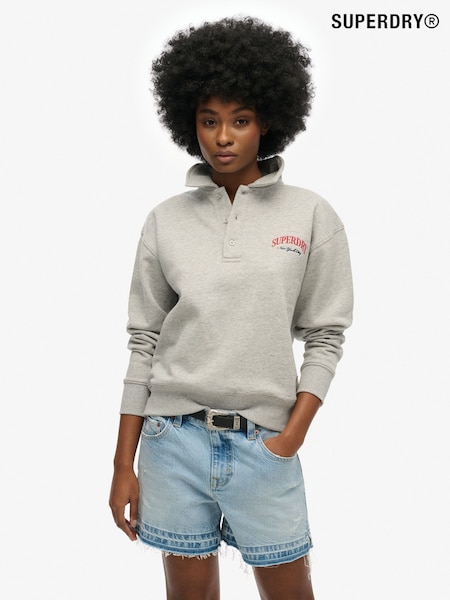 Superdry Grey Country Club Rugby Sweatshirt (F99818) | €83