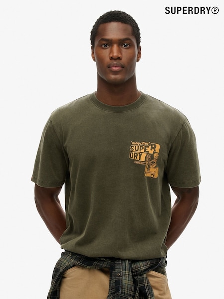 Superdry Green 100% Cotton Trade Tools Loose T-Shirt (F99821) | 148 QAR