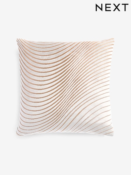 Champagne Gold 43 x 43cm Velvet Curve Cushion (F99892) | €24